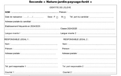 Candidatures Seconde « Nature-jardin-paysage-forêt » (Baccalauréat Professionnel Forêt) rentrée 2026